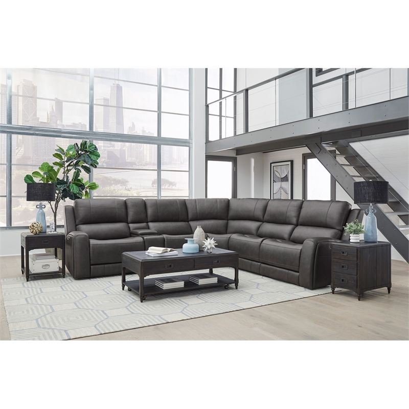 Parker Living Belmont - Autumn Fog 6Pc ZG Power Sectional with Power Headrests