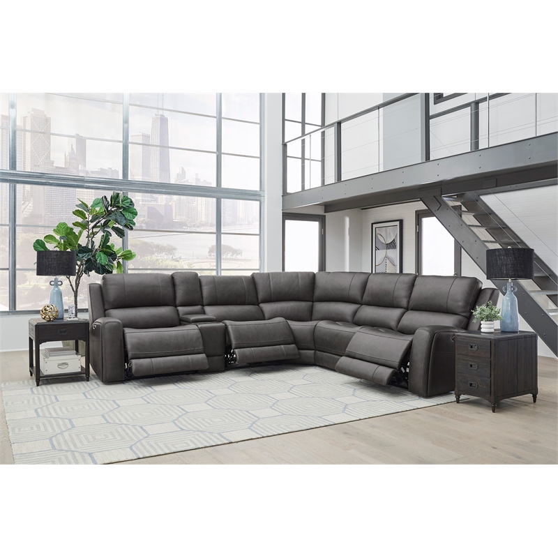 Parker Living Belmont - Autumn Fog 6Pc ZG Power Sectional with Power Headrests