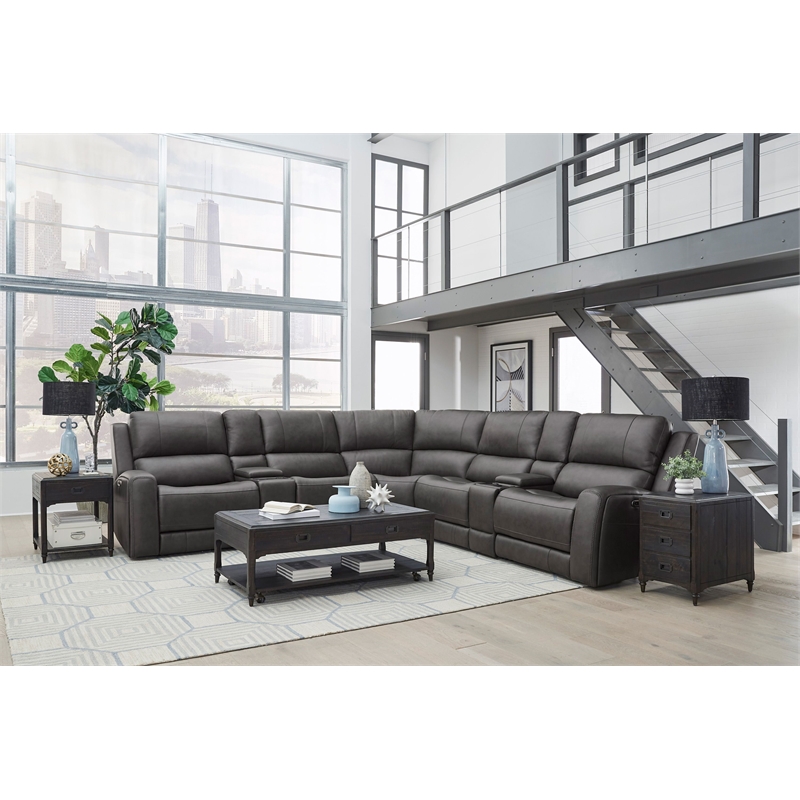 Parker Living Belmont - Autumn Fog 7Pc ZG Power Sectional with Power Headrests