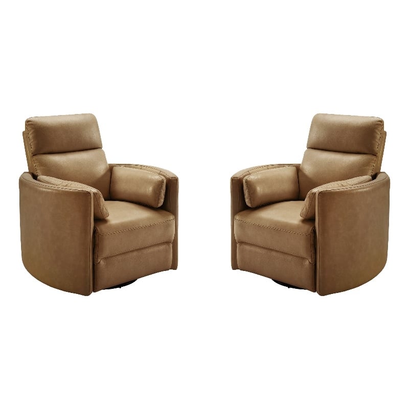 Parker Living Radius - Vintage Caramel Swivel Power Glider Recliner Two Pack