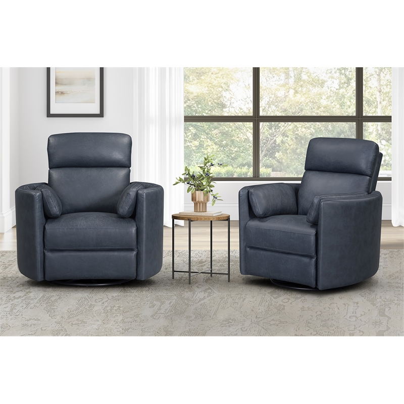 Parker Living Radius - Vintage Navy Swivel Power Glider Recliner Two Pack