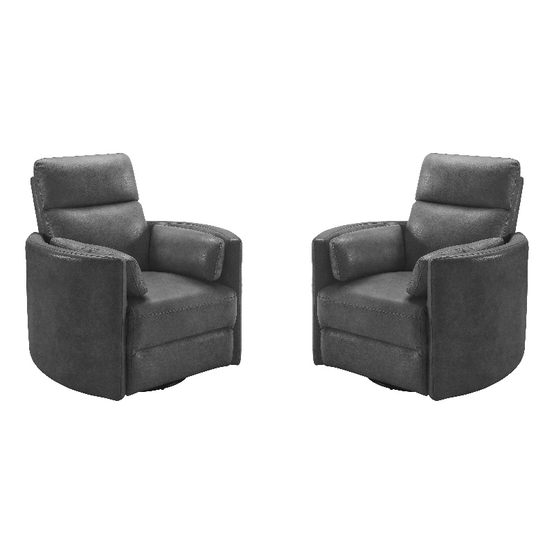 Parker Living Radius - Vintage Slate Swivel Power Glider Recliner Two Pack