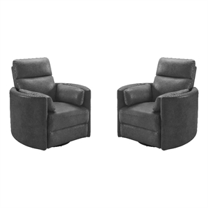 Parker Living Radius - Vintage Slate Swivel Power Glider Recliner Two Pack