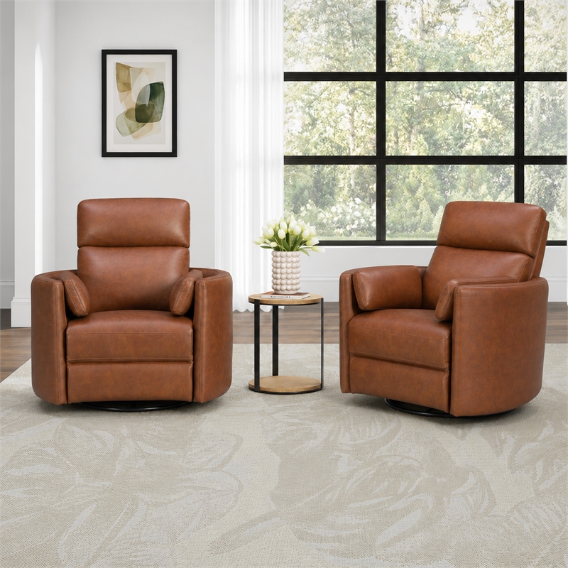 Parker Living Radius - Vintage Whiskey Swivel Power Glider Recliner Two Pack