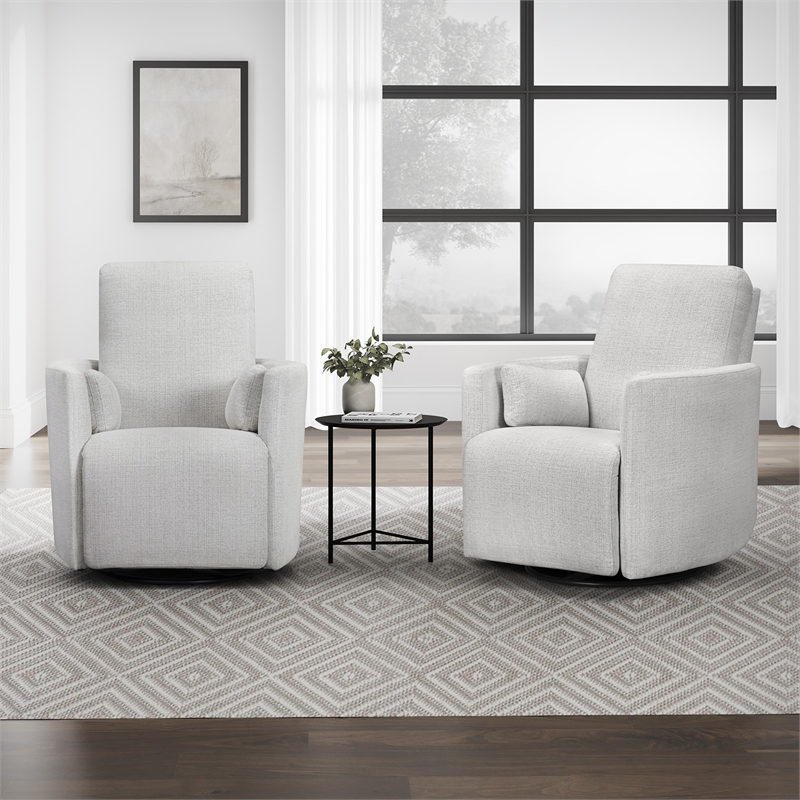 Parker Living Turner - Acadia White Manual Swivel Glider Recliner Two Pack
