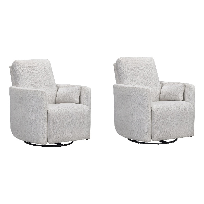 Parker Living Turner - Acadia White Manual Swivel Glider Recliner Two Pack