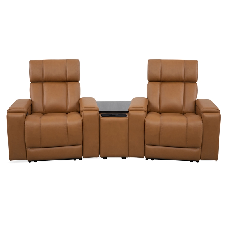 Parker Living Phoenix - Caramel ZG Power 2 Seat Home Theater Seating with Wedge