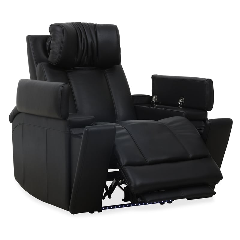Parker Living Phoenix - Black ZG Power 3 Seat Home Theater Seating with 2 Wdgs