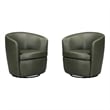 Parker Living Barolo - Sage Italian Leather Swivel Club Chair Two Pack