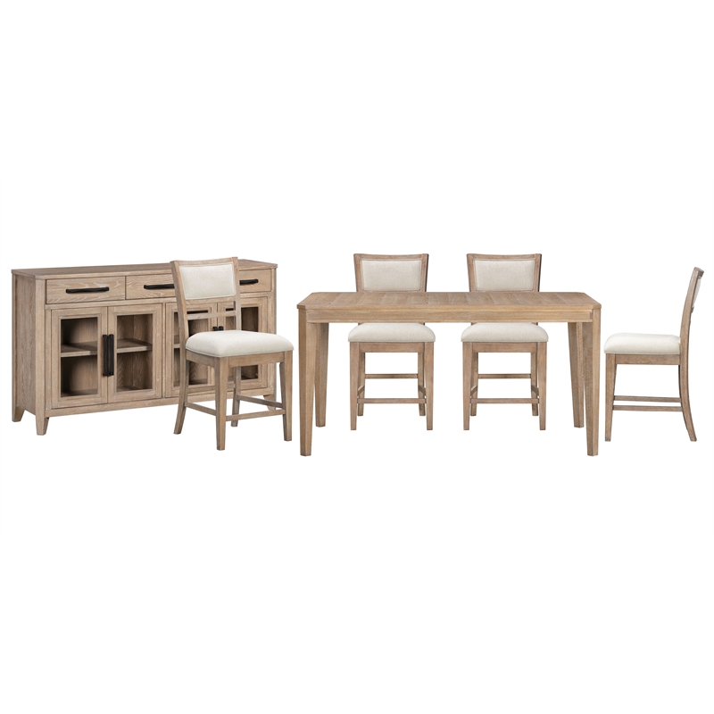 Parker Living Breckenridge - Counter Table with 4 Stools and Buffet Server