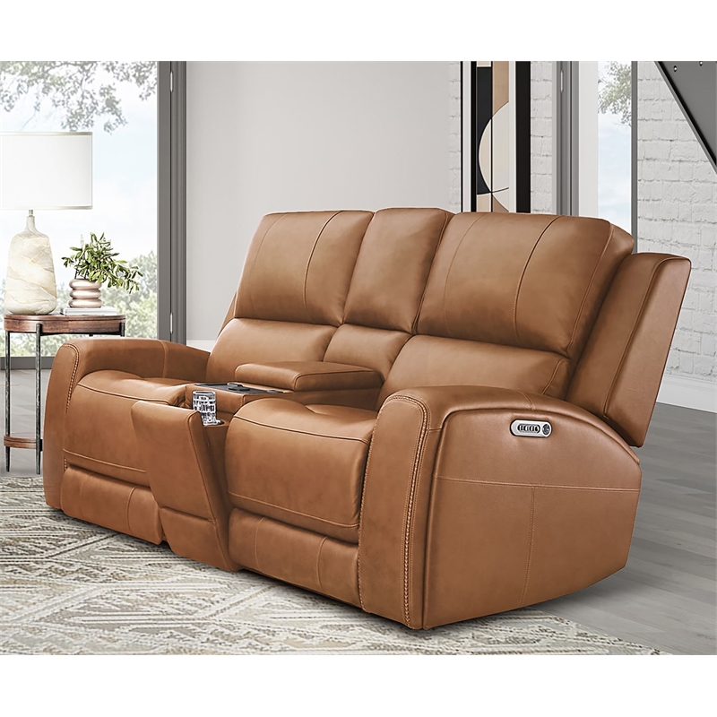 Parker Living Belmont - Caramel ZG Power Reclining Tilt Console Loveseat