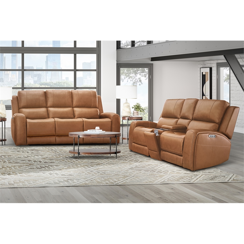 Parker Living Belmont - Caramel ZG Power Reclining Tilt Console Loveseat