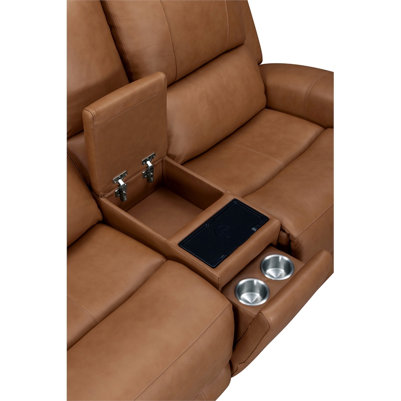 Parker Living Belmont - Caramel ZG Power Reclining Tilt Console Loveseat