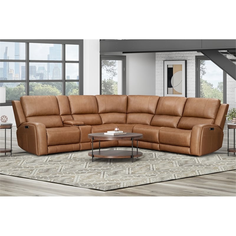 Parker Living Belmont - Caramel 6 Piece ZG Power Reclining Sectional