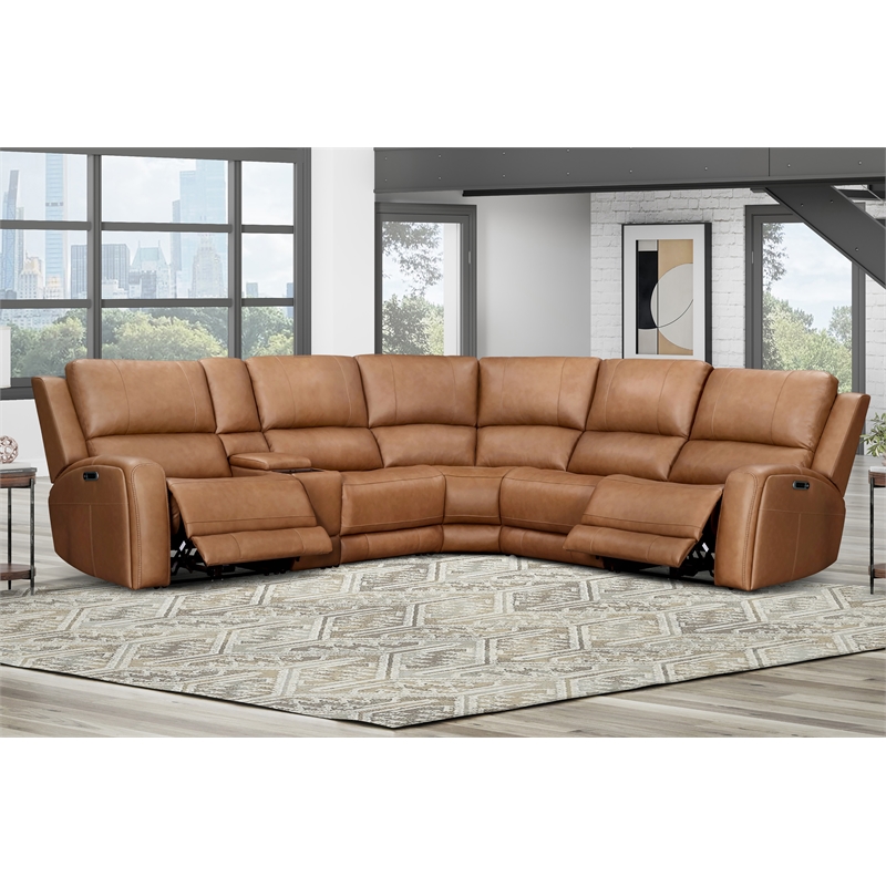 Parker Living Belmont - Caramel 6 Piece ZG Power Reclining Sectional