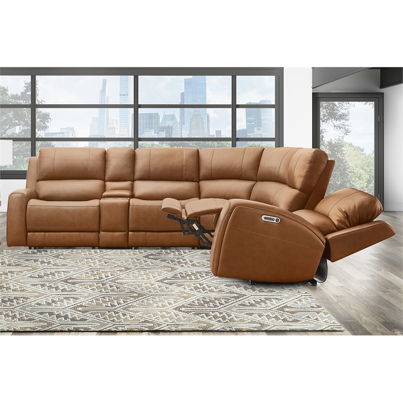 Parker Living Belmont - Caramel 6 Piece ZG Power Reclining Sectional