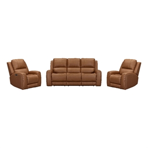 Parker Living Belmont - Caramel ZG Power Reclining Sofa and 2 Recliners