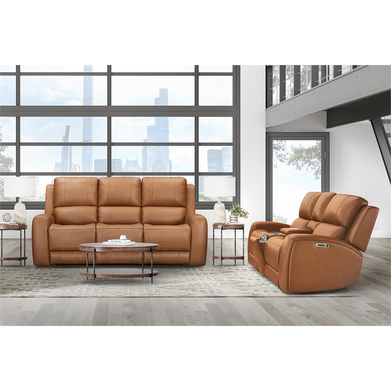 Parker Living Belmont - Caramel ZG Power Reclining Sofa and Loveseat