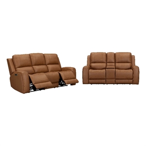 Parker Living Belmont - Caramel ZG Power Reclining Sofa and Loveseat