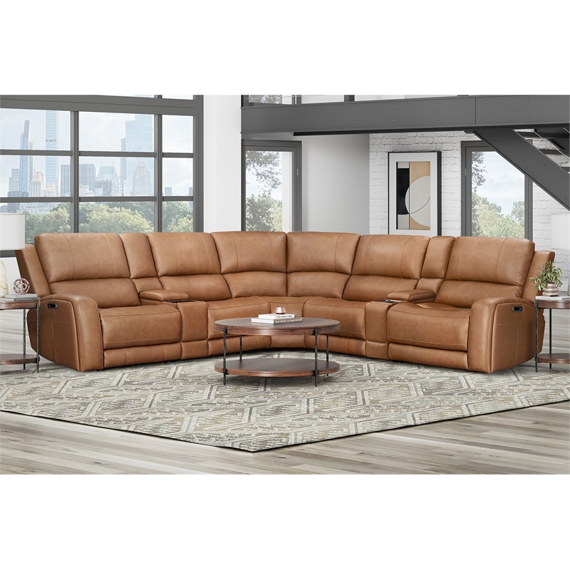 Parker Living Belmont - Caramel 7 Piece ZG Power Reclining Sectional
