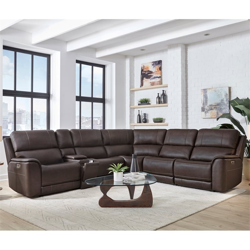 Parker Living Sal - Steamboat Brown 6 Piece ZG Power Reclining Sectional