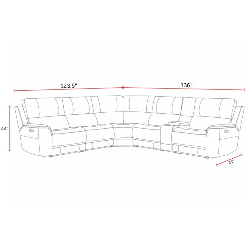 Parker Living Sal - Steamboat Brown 6 Piece ZG Power Reclining Sectional