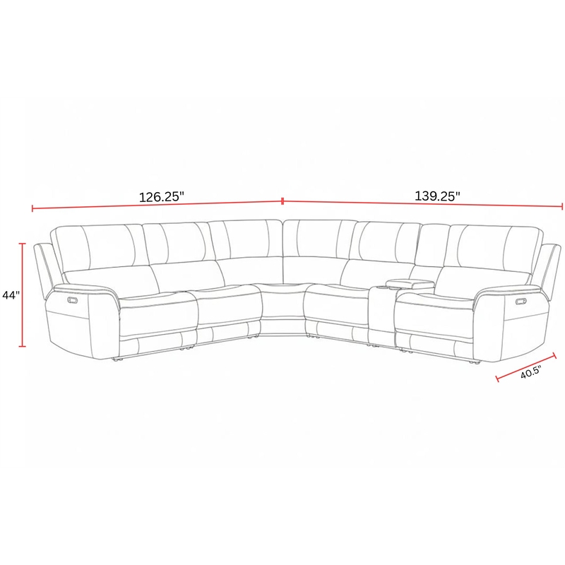 Parker Living Sal - Steamboat Quartz 6 Piece ZG Power Reclining Sectional