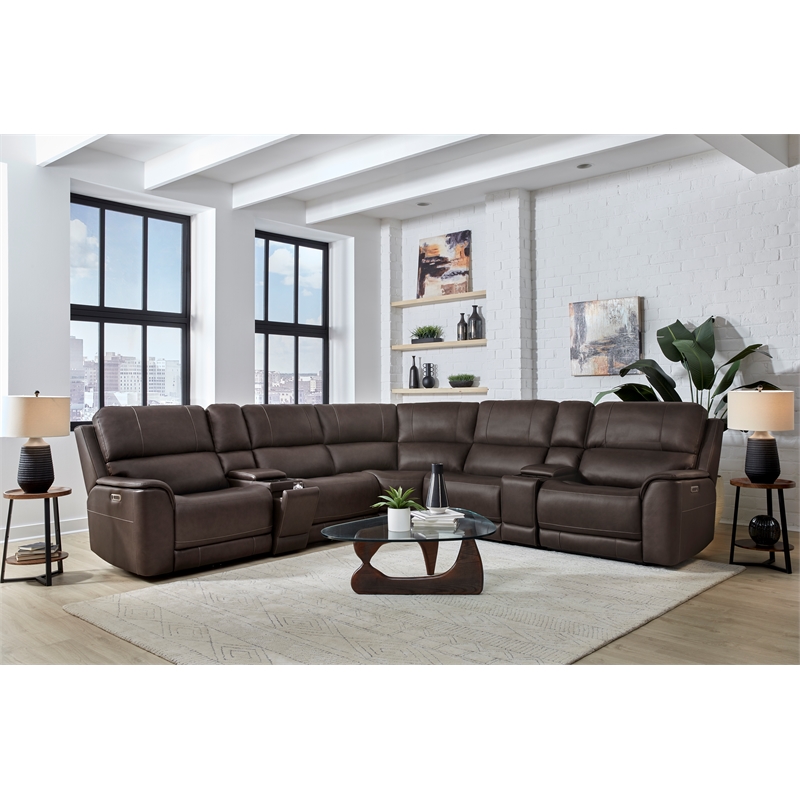 Parker Living Sal - Steamboat Brown 7 Piece ZG Power Reclining Sectional