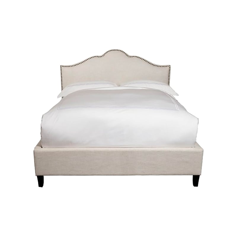 Parker Living Sleep Jamie Traditional Fabric Queen Bed in Flour Beige