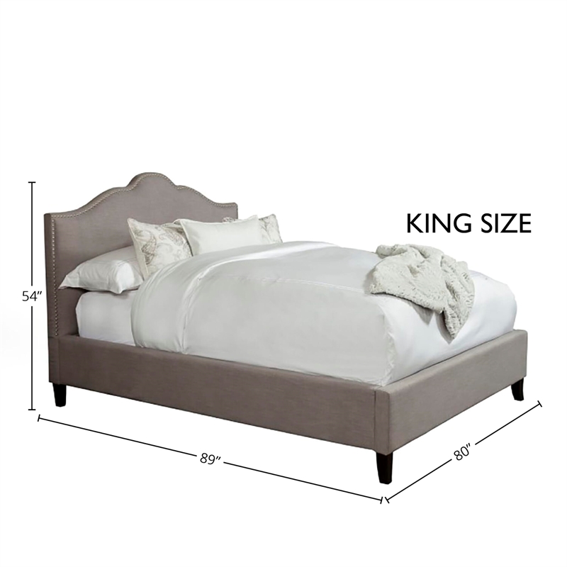 Parker Living Sleep Jamie Traditional Fabric King Bed in Falstaff Gray