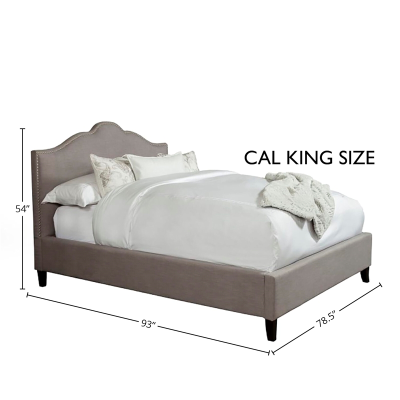 Parker Living Sleep Jamie Traditional Fabric California King Bed in Gray