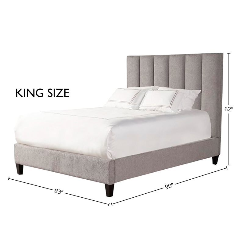Parker Living Sleep Traditional Chenille King Bed in Stream Gray