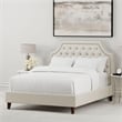Parker Living Sleep Jasmine Traditional Velvet Fabric Cal King Bed in White