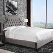 Parker Living Sleep Jasmine Traditional Velvet Fabric Cal King Bed in Gray