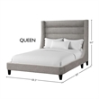 Parker Living Sleep Jacob Traditional Fabric Queen Bed in Luxe Light Gray