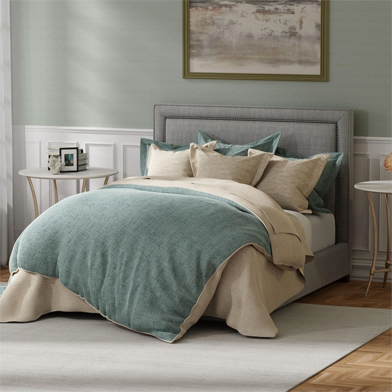 Parker Living Sleep Cody Traditional Fabric Queen Bed in Mineral Gray