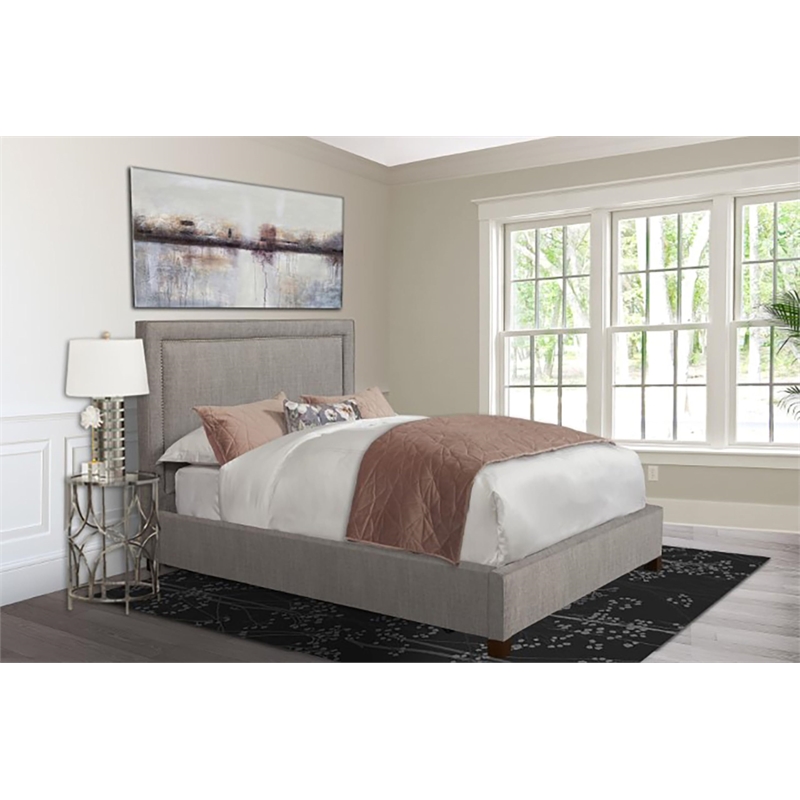 Parker Living Sleep Cody Traditional Fabric King Bed in Cork Taupe/Brown
