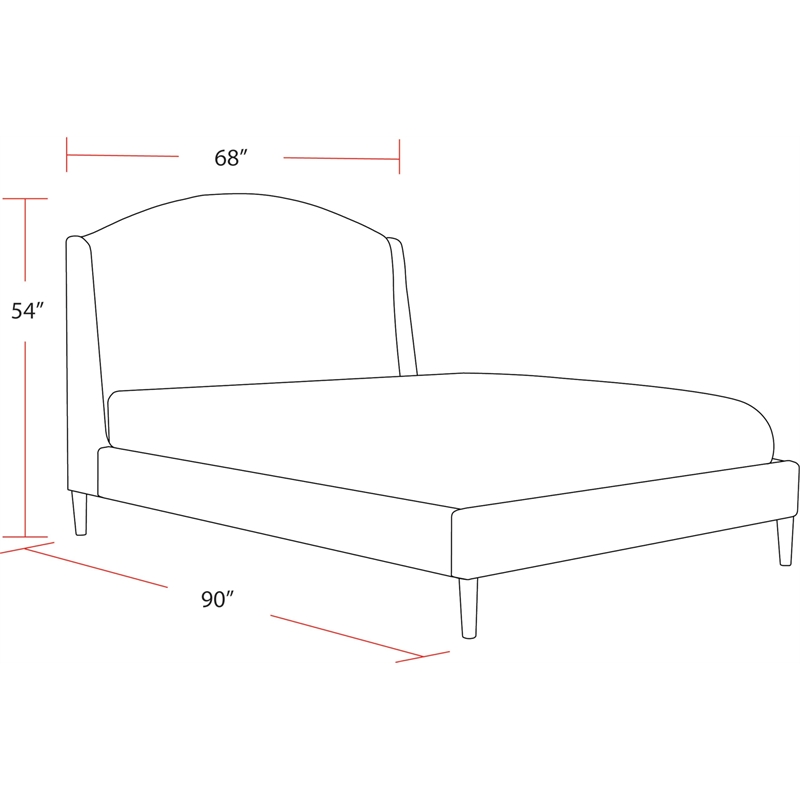 Parker Living Sleep Crescent Traditional Fabric Queen Bed in Milano Snow Beige