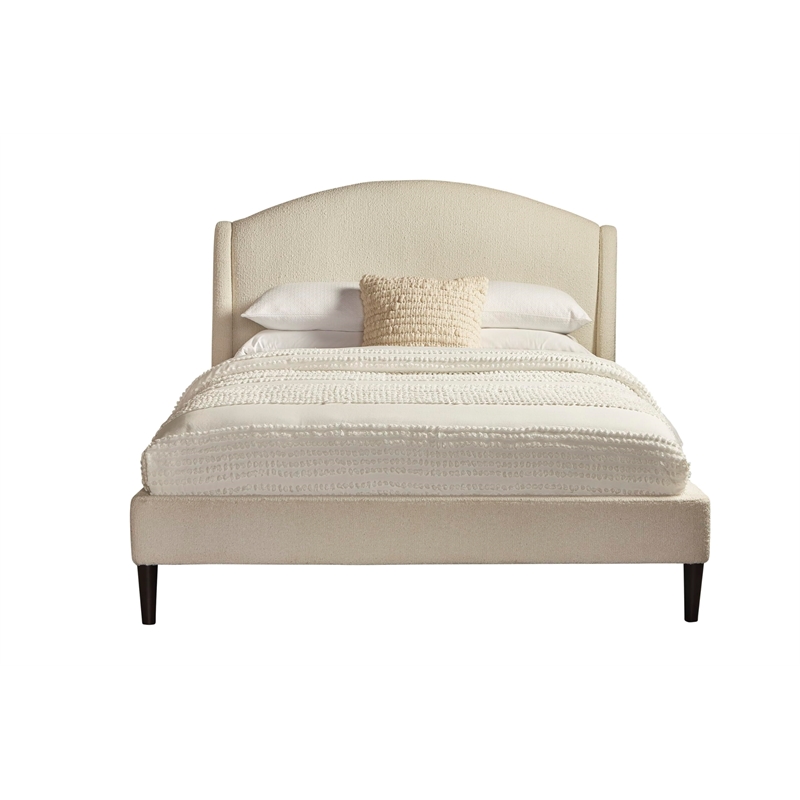 Parker Living Sleep Crescent Traditional Fabric King Bed in Milano Snow Beige