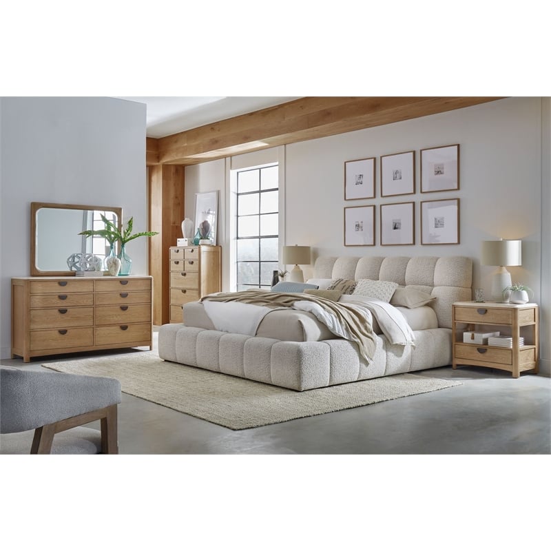 Parker Living Sleep Escape Traditional Fabric Upholstered Queen Bed in Beige