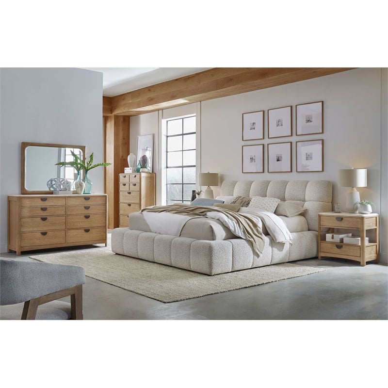 Parker Living Sleep Escape Traditional Fabric Upholstered King Bed in Beige