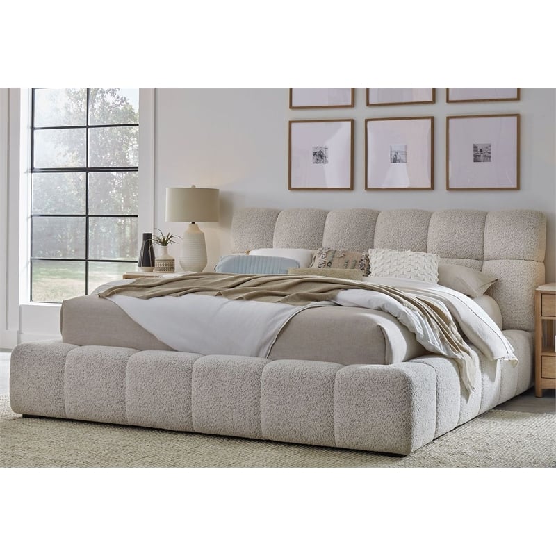 Parker Living Sleep Escape Traditional Fabric Upholstered King Bed in Beige