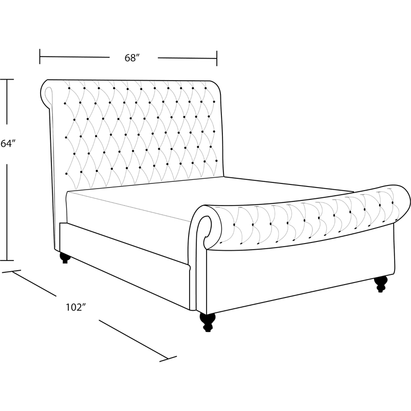 Parker Living Sleep Jackie Traditional Fabric Queen Bed in Crepe Beige