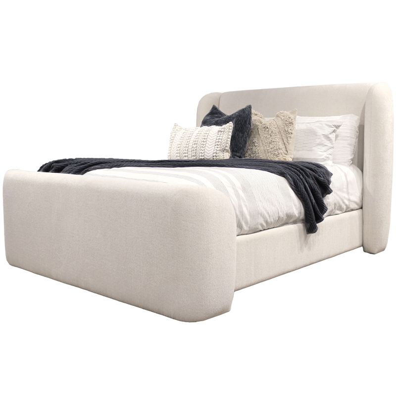 Parker Living Sleep Shiloh - White Mocha King Wingback Upholstered Bed