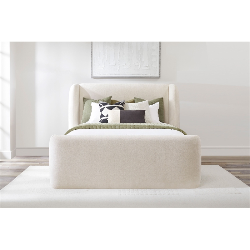 Parker Living Sleep Shiloh - White Mocha King Wingback Upholstered Bed
