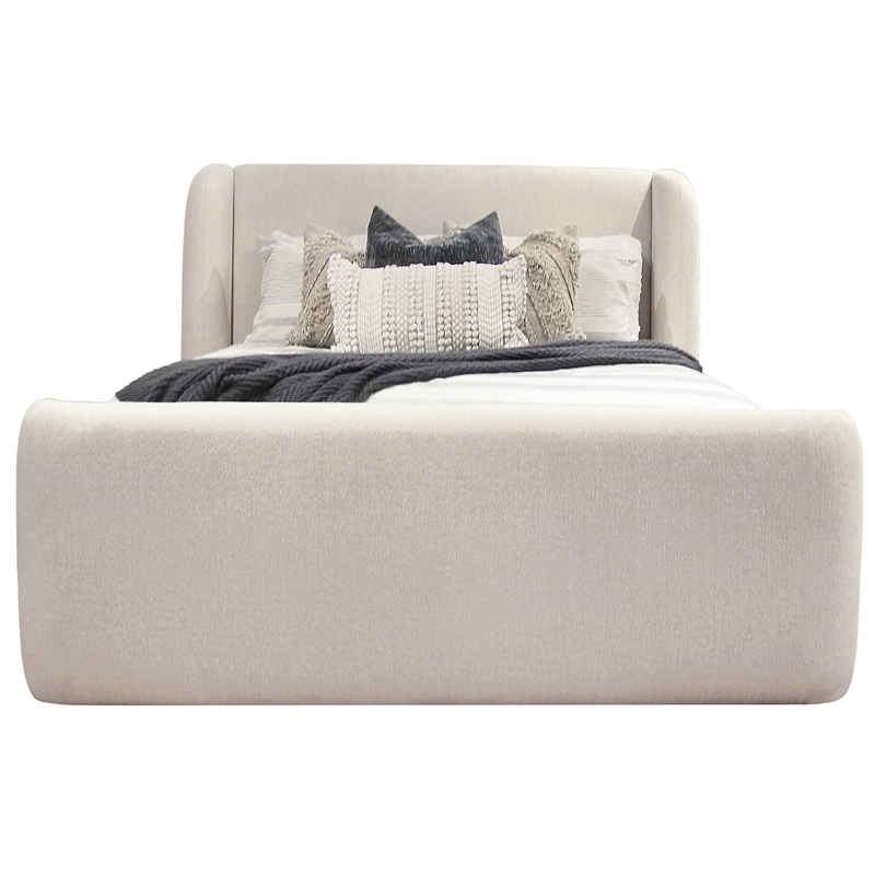 Parker Living Sleep Shiloh - White Mocha Queen Wingback Upholstered Bed