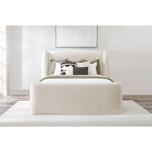 Parker Living Sleep Shiloh - White Mocha Queen Wingback Upholstered Bed