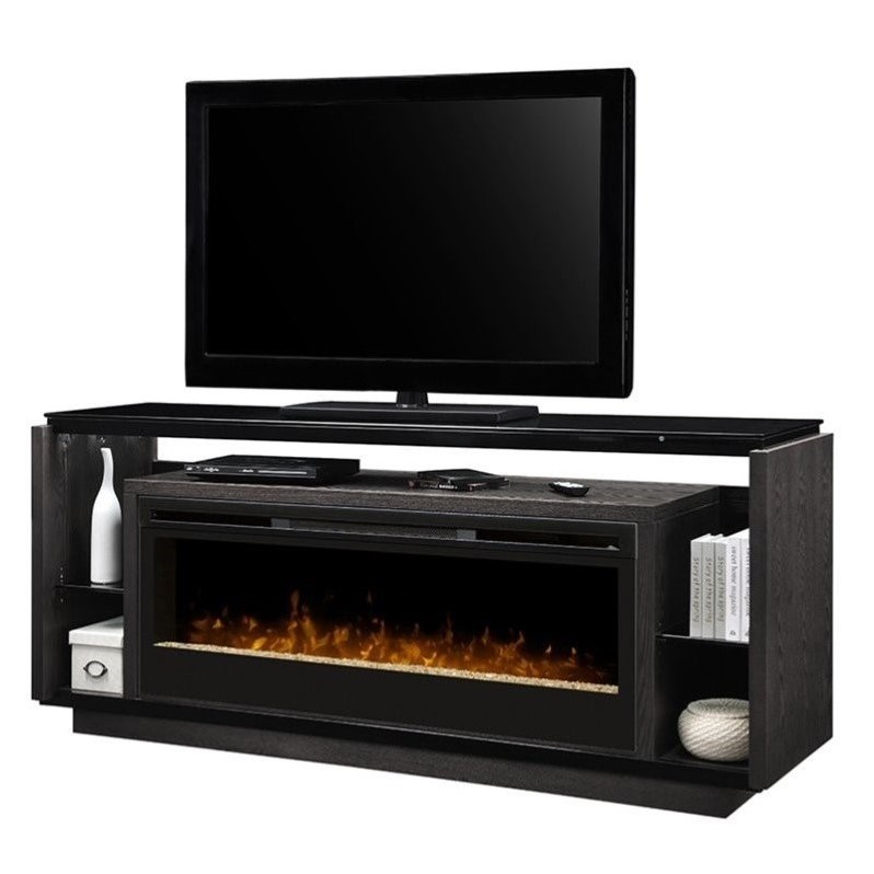 Dimplex David Glass Ember Bed Electric Fireplace Tv Stand In Smoke