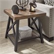 iNSPIRE Q X-Cross Base Modern Wood & Metal End Table with Shelf in Brown
