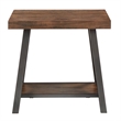 iNSPIRE Q X-Cross Base Modern Wood & Metal End Table with Shelf in Brown